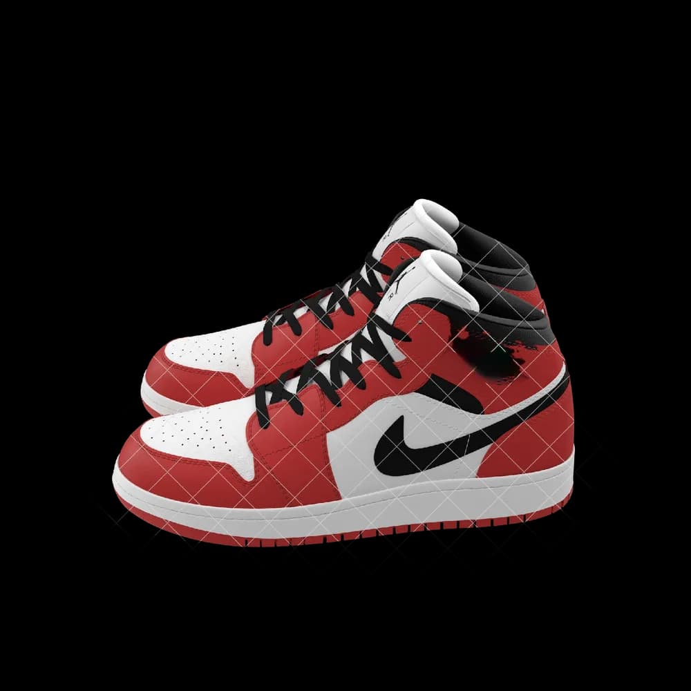 High-Top Sneakers, Red & Black