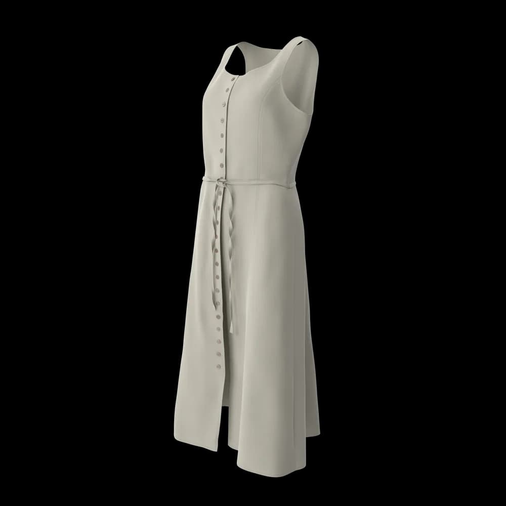 Casual Midi Dress, Grey