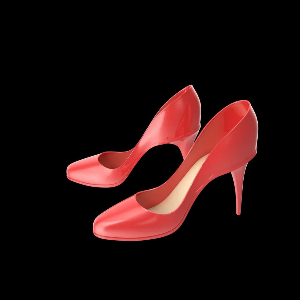 Pointed-Toe Heels, Red
